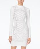 Say What? Juniors' Long-sleeve Mock-neck Beaded Dress