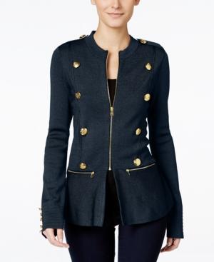 Inc International Concepts Petite Peplum Military-style Jacket, Only At Macy's