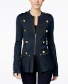Inc International Concepts Petite Peplum Military-style Jacket, Only At Macy's