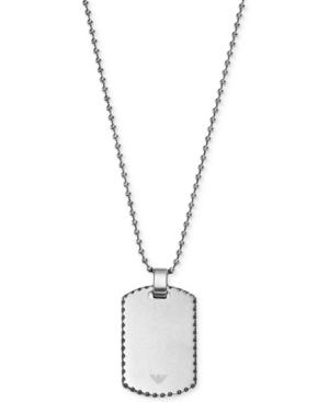Emporio Armani Men's Stainless Steel Dog Tag Pendant Necklace Egs2074