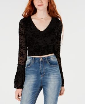 American Rag Juniors' Floral-burnout Cropped Top, Created For Macy's