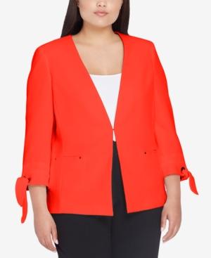 Tahari Asl Plus Size Tie-sleeve Blazer