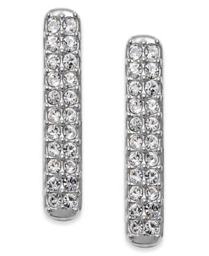 Eliot Danori Silver-tone Crystal Linear Drop Earrings
