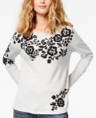 I.n.c. Embroidered Sweatshirt, Created For Macy's
