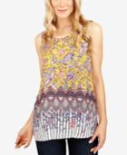 Lucky Brand Printed Tulip-back Top