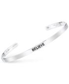 Unwritten Believe Engraved Cuff Bracelet In Sterling Silver
