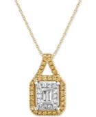 Diamond Two-tone Pendant Necklace (3/8 Ct. T.w.) In 14k Gold