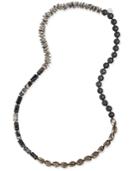 Paul & Pitu Naturally Cultured Freshwater Pearl (12mm) And Lava Bead Long Necklace