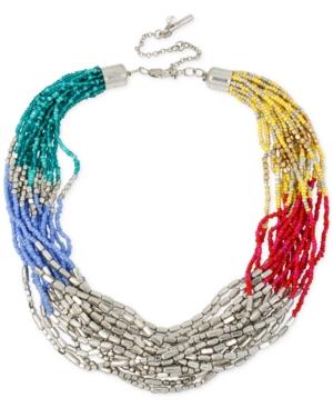 Kenneth Cole New York Silver-tone Colorful Torsade Collar Necklace