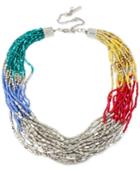 Kenneth Cole New York Silver-tone Colorful Torsade Collar Necklace