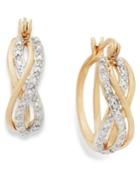 Victoria Townsend Rose-cut Diamond Braided Hoop Earrings In 18k Gold Over Sterling Silver (1/4 Ct. T.w.)