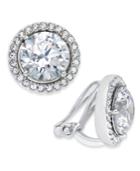 Eliot Danori Silver-tone Crystal Halo Clip-on Earrings, Only At Macy's