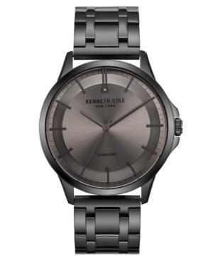 Kenneth Cole New York Men's Diamond Gun Metal Bracelet Watch 44mm