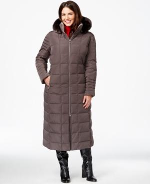 Calvin Klein Plus Size Faux-fur-trim Down Maxi Coat