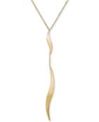 Italian Gold Wavy Pendant Necklace In 14k Gold