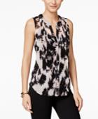 Inc International Concepts Sleeveless Pintucked Blouse, Only At Macy's