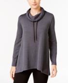 Style & Co Melange Cowl-neck Sweatshirt, Only At Macy's