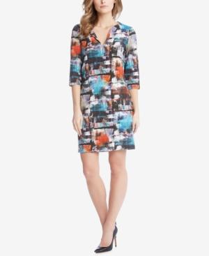 Karen Kane Brushstroke-print Shift Dress