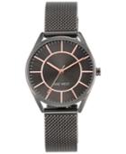 Nine West Women's Gunmetal Stainless Steel Mesh Bracelet Watch 34mm Nw-1923gnrt