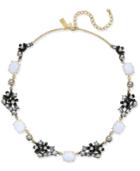 Kate Spade New York Two-tone Imitation Pearl And Stone Flower Collar Necklace