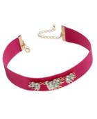 Inc International Concepts Gold-tone Pink Crystal Stone Choker Necklace, Only At Macy's
