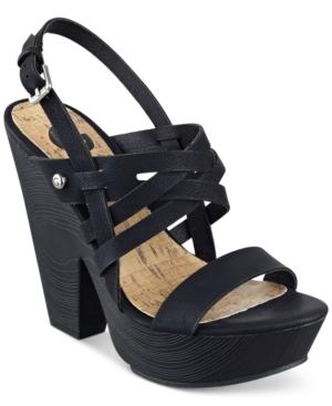 G By Guess Women's Saint Wooden Platform Sandals Women's Shoes