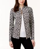 Charter Club Printed Front-zip Blazer, Only At Macy's
