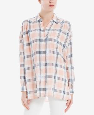 Max Studio London Crinkled Plaid Shirt