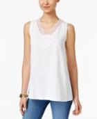 Style & Co Crochet-trim Tank Top, Created For Macy's