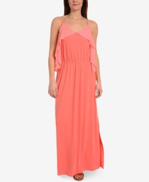 Ny Collection Bell-sleeve Cold-shoulder Maxi Dress