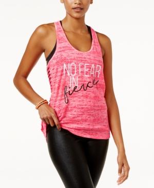 Material Girl Active Juniors' Racerback Cutout Graphic Tank Top, Only At Macy's
