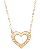 Decorative Heart Pendant Necklace In 10k Gold