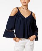 Xoxo Juniors' Strappy-back Cold-shoulder Top