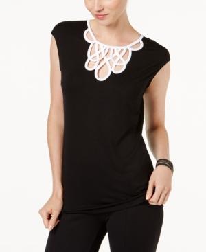 Inc International Concepts Colorblocked Keyhole Top, Created For Macy's