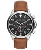 Michael Kors Men's Chronograph Gage Luggage Leather Strap Watch 45mm Mk8333