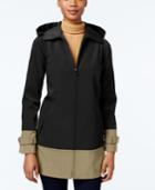 Jones New York Colorblocked Hooded Water-resistant Raincoat