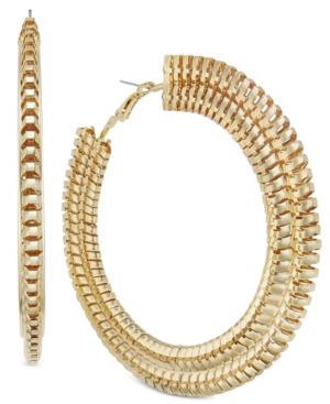 Thalia Sodi Gold-tone Wide Chain Hoop Earrings, Created For Macy's