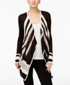 Inc International Concepts Petite Colorblocked Draped Cardigan, Only At Macy's