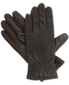 Isotoner Gathered Stretch Leather Smartouch Tech Gloves