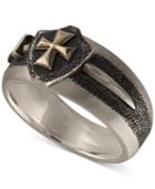 Esquire Men's Jewelry Sword & Shield Ring In Sterling Silver & 14k Gold, Created For Macy's