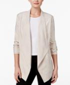 Jm Collection Faux-leather Draped Jacket, Only At Macy's