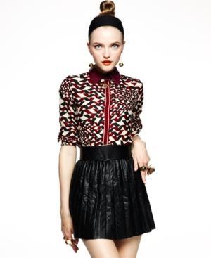 W118 By Walter Baker Skirt, Pleated Faux-leather Mini