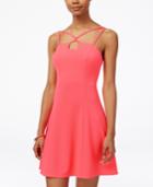 Material Girl Juniors' Crisscross Fit & Flare Dress, Only At Macy's