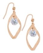 Charter Club Rose Gold-tone Twisted Crystal Drop Earrings, Only At Macy's