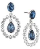 Givenchy Silver-tone Crystal & Stone Orbital Drop Earrings