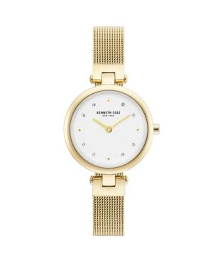 Kenneth Cole New York Ladies Gold Tone Mesh Bracelet Watch 28mm