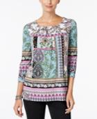 Charter Club Pleated Printed Tunic, Only At Macy's