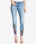 Jessica Simpson Juniors' Kiss Me Embroidered Skinny Jeans
