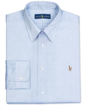 Polo Ralph Lauren Men's Slim-fit Blue Solid Dress Shirt