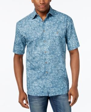 Campia Moda Short-sleeve Tonal Lattice Shirt